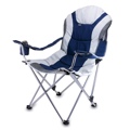 Reclining Camp Chair Navy and Silver Gray