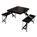 Folding Table with Seats Black