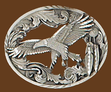 Flying Eagle Belt Buckle Cut Out Diamond Cut 3-1/2 x 2-3/4