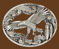 Flying Eagle Belt Buckle Cut Out Diamond Cut 3-1/2 x 2-3/4