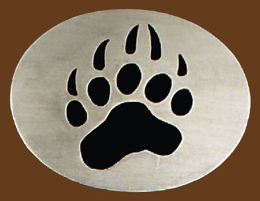 Bear Print Belt Buckle 3 x 3-1/8
