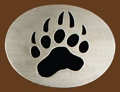 Bear Print Belt Buckle 3 x 3-1/8