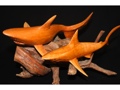 TIGER SHARKS CARVINGS ON DRIFT WOOD SEA LIFE decor