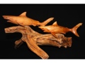 LARGE TIGER SHARKS CARVINGS ON DRIFT WOOD SEA LIFE decor
