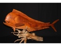 PREMIUM CURLY MAHI MAHI ON DRIFT WOOD BASE SEA LIFE decor