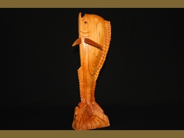 STAND UP MAHI MAHI WOODEN SCULPTURE SEA LIFE decor