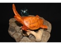 TURTLE HONU SCULPTURE ON DRIFT WOOD SEA LIFE decor