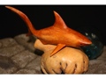 TIGER SHARK SCULPTURE ON DRIFT WOOD BASE HAWAII DOLPHIN