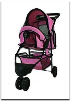 Folding Pink Pet Stroller