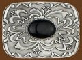 Belt Buckle Black Stone 3-1/2 x 2-1/4