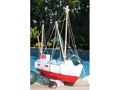 FISHING BOAT RED COASTAL 20 HAND CARVED COASTAL decor