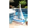 FISHING BOAT BLUE COASTAL 10 HAND CARVED COASTAL decor
