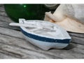 Nautical Boat W Paddle Blue Coastal 8 Hand Carved Coastal Decor
