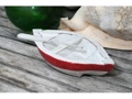Nautical Boat W Paddle Red Coastal 8 Hand Carved Coastal Decor