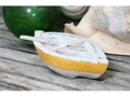 Nautical Boat W Paddle Yellow Coastal 8 Hand Carved Coastal Decor