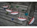 HANGING BOAT HOUSE SET OF 5 RED COASTAL COASTAL decor