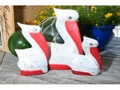 PELICAN SET OF 3 RED COASTAL BEACH decor