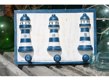 LIGHTHOUSE HANGER RUSTIC BLUE NAUTICAL 12 NAUTICAL decor