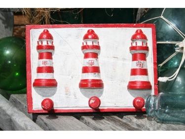 LIGHTHOUSE HANGER RUSTIC RED NAUTICAL 12 NAUTICAL decor