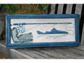 FISHING GEAR SHADOW BOX RUSTIC BLUE COASTAL 22 COASTAL decor