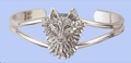 Wolf Head Bangle Bracelet