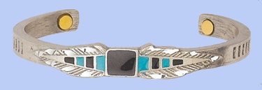 Biomagnetic Bangle Bracelet Feathers Turquoise