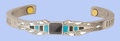 Biomagnetic Bangle Bracelet Feathers Turquoise