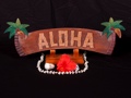 Welcome Sign Aloha W Palm Trees Tiki Bar Decor