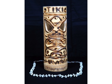 TIGER BAMBOO TIKI HAWAII VASE 12 TROPICAL DECOR