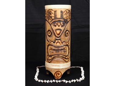 Tiger Bamboo Tiki Vase 12 Tropical Decor