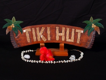 Welcome Sign Tiki Hut W Palm Trees Tiki Bar Decor