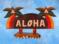 Welcome Sign Aloha W Palm Trees Coastal Decor