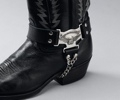 Leather Boot Straps with American Cowboy Eagle