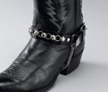 Black Leather Boot Chains star studs & rings