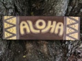 Tribal Aloha Sign 24 Antique Finish Yellow