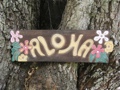 Vintage Hawaii Aloha Flowers Tiki Bar Sign 24 Island Decor