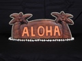 WELCOME SIGN ALOHA W PALM TREES ROPE NAUTICA
