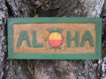 Aloha Pineapple Tiki Sign 16 Carved Painted Home Decor