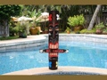 BIG KAHUNA TIKI TOTEM 39 -PLUMERIA HAND PAINTED SURF decor
