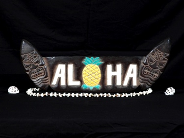 Surf Sign Aloha W Pineapple 20 Antique Finish