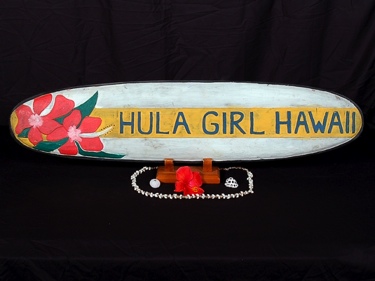 HULA GIRL HAWAII SURF SIGN 39 BEACH DECOR