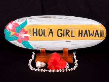 Hula Girl Hawaii Surf Sign 20 Surfing Decor