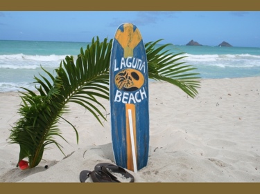 LAGUNA BEACH SURF SIGN W FIN 40 SURFING DECOR