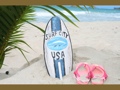 Surf City Usa Surf Sign W Fin 14 Surfing Decor