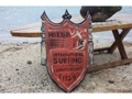 Makaha International Surfing 1954 Weathered Surf Sign 20