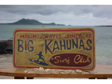 Big Kahunas Surf Club Surfing Wood Sign 24