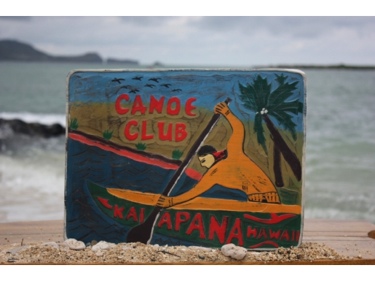 Canoe Club Kalapana Hawaii Vintage Outrigger Canoe Sign 16 Made In Hawaii