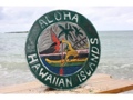 Aloha Hawaiian Islands Vintage Outrigger Canoe Sign 16 Made In Hawaii