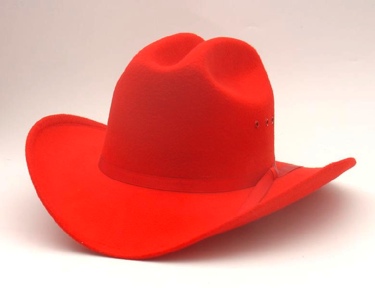 *KIDS* RED Faux Felt Cowboy Hat Red Band *Elastic 