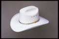 White Faux Felt Cowboy Hat *elastic 